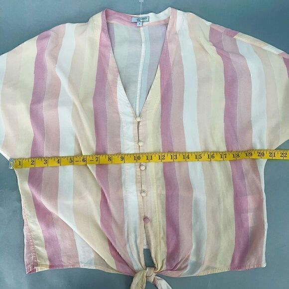 $168 Rails Striped Blouse Womens Small Coastal Chic Beachy Soft Girl Old Money - Picture 7 of 11
